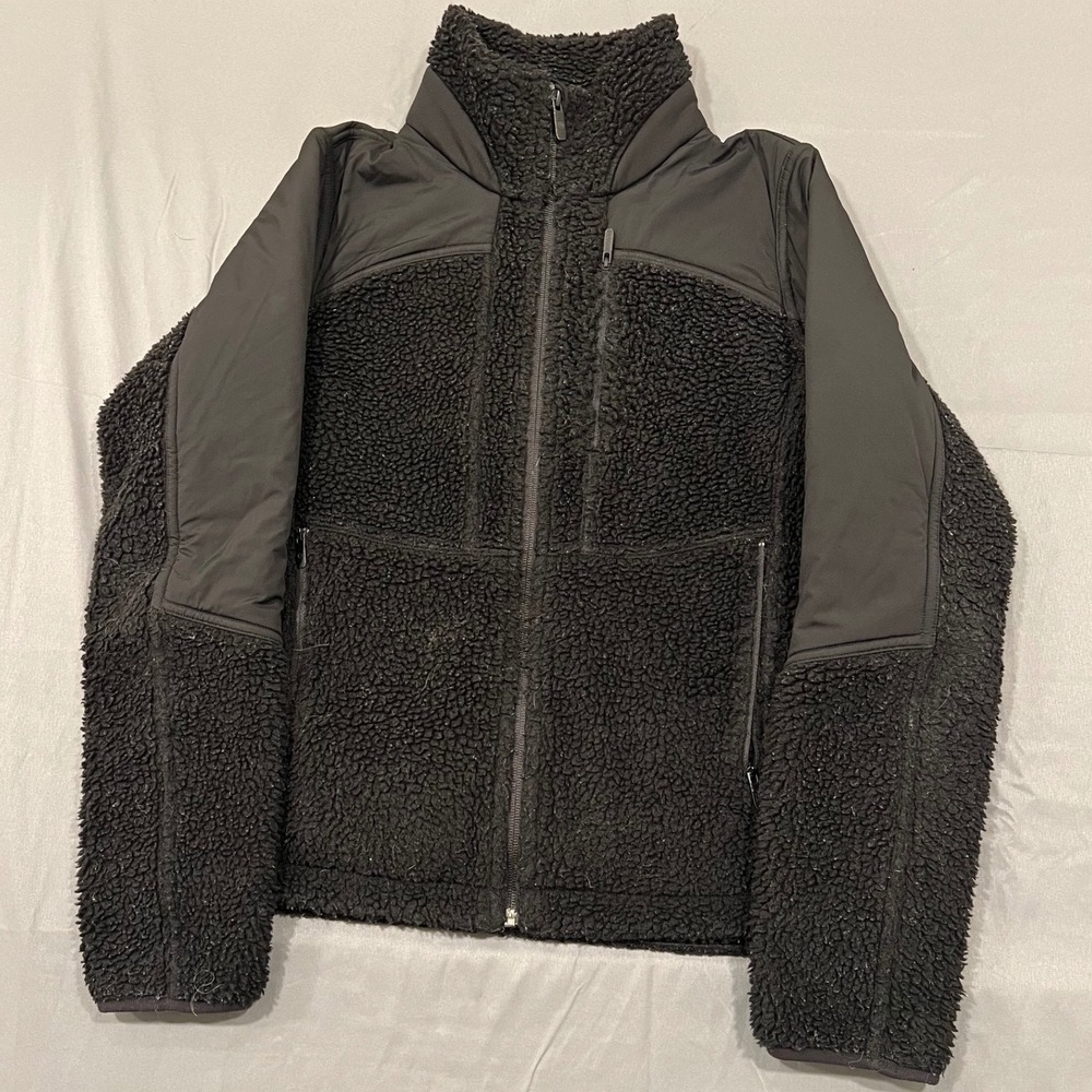 Lululemon Cinchable Fleece Zip Up Jacket Black Sherpa Teddy Coat Size 4